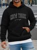 Men's Autumn And Winter Casual Fashion Loose Hooded Sweatshirt New York 1998 Print Warm Long Sleeved Pullover_viptrois.com