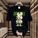【DORAE】2026 Unisex T-shirt (100% Cotton) Off-White ("DOWNHILL Chibi Bunny" Print & Playful Accent) – Casual Style For Friend Gathering_viptrois.com