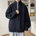 Men's Stand Collar Knitted Cardigan – Cleanfit Lazy Style, Unisex Oversized Sweater Jacket (M-3XL, White/Gray/Black/Red/Apricot White)_viptrois.com