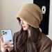 Women's Hats Autumn And Winter Wool Hat Women's Fashion Loose Knitted Hat Ins Warm Outdoor Ear Protection Large Head Circumference Pile Hat_viptrois.com