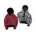 Europe, America 2026 Autumn And Winter New Fashion Trend Hooded Long-sleeved Plaid Sweater Jacket On Both Sides_viptrois.com