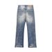Men's Clothing American Gradient Ripped Jeans High Street Vibe Trendy Brand Design Men's Loose Straight Wide Leg Pants Trousers_viptrois.com