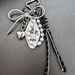 Bag Pendant Metallic High-end Silver Bow Bag Pendant, Braided String Pearl Keychain_viptrois.com
