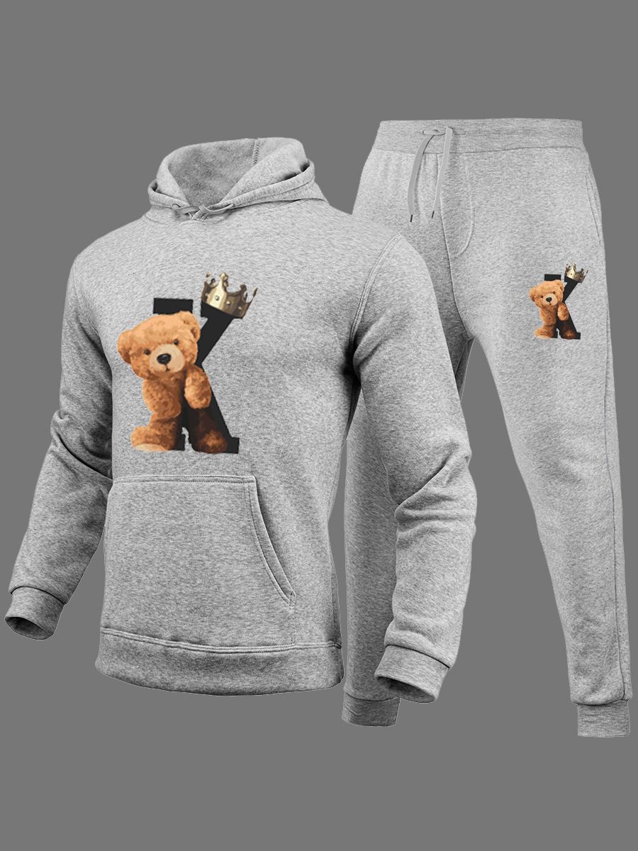 Men's Clothes 2024 New Large Size Hoodie And Fleece Thick Loose Hoodie K Bear Men's Tracksuit Hoodie_viptrois.com