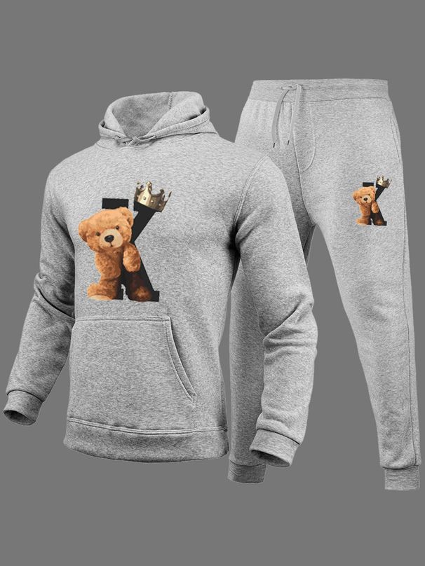 Men's Clothes 2024 New Large Size Hoodie And Fleece Thick Loose Hoodie K Bear Men's Tracksuit Hoodie_viptrois.com