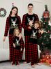 Christmas Christmas deer letter plaid Christmas family print home dress pajamas_viptrois.com