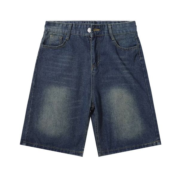 Men's Clothing New American Retro Distressed Washed Straight Jeans Men's Trendy Brand Loose Wide Leg Casual Versatile Shorts_viptrois.com
