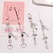 New Sweet Asian Style Bow Keychain Pendant Creative Mobile Phone Short Chain Love Five Pointed Star Accessories Bag Decoration_viptrois.com