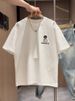 2025 Summer Fashion Cartoon-embroidered Round-neck Short-sleeved Men's Casual, Versatile And Trendy Three-dimensional Foam Half-sleeved T-shirt_viptrois.com