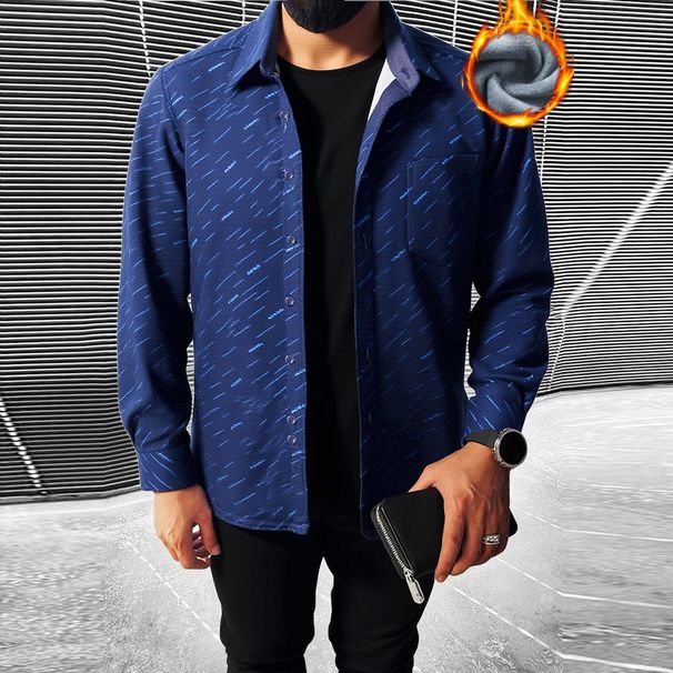 Men's Flannel Long Sleeve Shirt With Fleece Lining - Soft Cotton Blend, Relaxed Fit, Plaid Pattern, Warm Winter Casual Shirt_viptrois.com