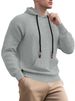 Monochrome Man- 25 European And American Autumn Winter Men's Jacquard Small Check Long Sleeve Hooded Pullover Loose_viptrois.com