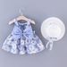 Kids’ Clothing New Summer Girls Cherry Print Bow Dress With Hat_viptrois.com
