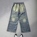 Slim Versatile Casual Denim Trousers Niche Design Trend Youth Popular Retro_viptrois.com