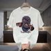 Men's Clothing Heavy Cotton Trendy Brand Boy's Printed Round Neck Short Sleeve Loose Large Size All Match Outer Wear T Shirt_viptrois.com