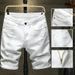 Men's Clothing Denim Shorts Half Pants Pure Black Mid Length Pants Ripped Brand Breeches_viptrois.com