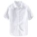 Men's Clothing Simple And Versatile Casual Linen Short Sleeved Shirt Bulk 9012_viptrois.com