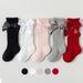 Kid's Clothing Children's socks spring and autumn style long socks baby socks princess style bow girls cotton calf socks_viptrois.com