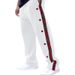 Men's Classic Straight Fit Button-Fly Casual Pants - Breathable Polyester Comfort Fit For Outdoor & Daily Wear (White/Black_viptrois.com