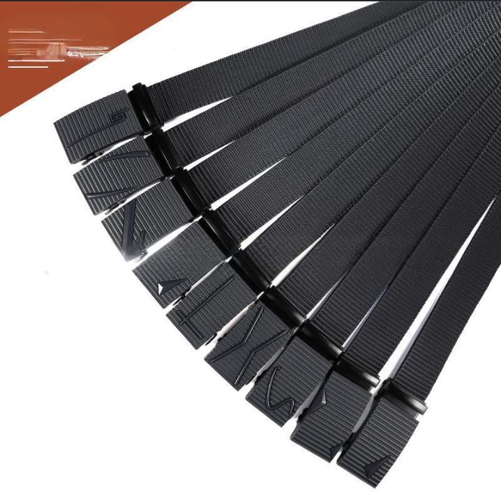 Men's Belts Toothless Automatic Buckle Belt Nylon Breathable Trouser Belt_viptrois.com