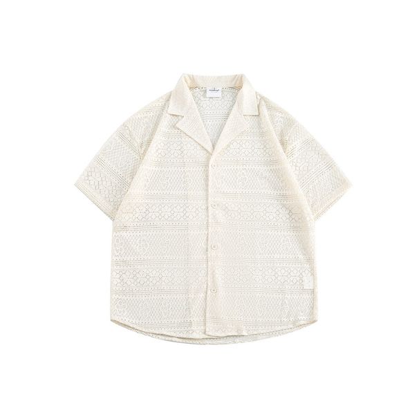 Men's Clothing Old Money Style Loose Short Sleeve New Shirt Men's And Women's Hollow Breathable Shirt Top Thin_viptrois.com