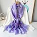 2024 Spring Summer New Silk Satin For Women Beach Sun Protection Elegant Versatile Shawl Neck Scarf_viptrois.com