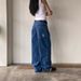 Vintage Embroidered Jeans - Y2K Retro High Street Wide Leg Pants, Loose Fit Casual Denim Trousers With Unique Stitching, Comfortable & Stylish_viptrois.com
