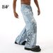 Men's Clothing 2025 New Arrivals American Trendy Street Graffiti Fun Straight Leg Floor Length Wide Leg Pants Jeans_viptrois.com