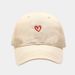 Japanese simple small heart embroidery baseball hat show face small Korean version tide brand peaked cap student couple sun visor_viptrois.com