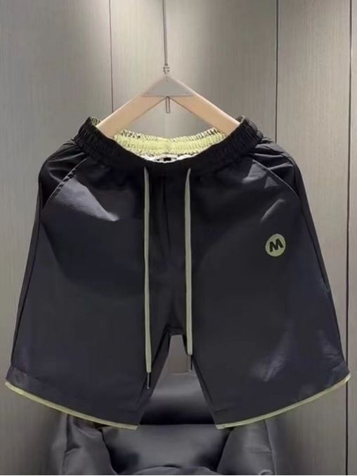 Men's Clothing quick drying casual shorts men's high end loose versatile stitching trendy sports shorts_viptrois.com