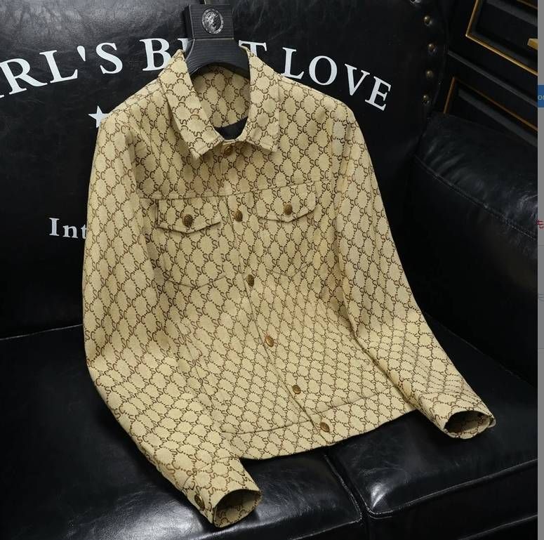 2024 Autumn Fashion Brand Fashion Casual Jacket Men's Jacquard Pattern American Coat Large Size Slim Fit Men's Top_viptrois.com