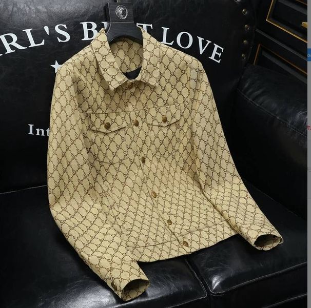 2024 Autumn Fashion Brand Fashion Casual Jacket Men's Jacquard Pattern American Coat Large Size Slim Fit Men's Top_viptrois.com