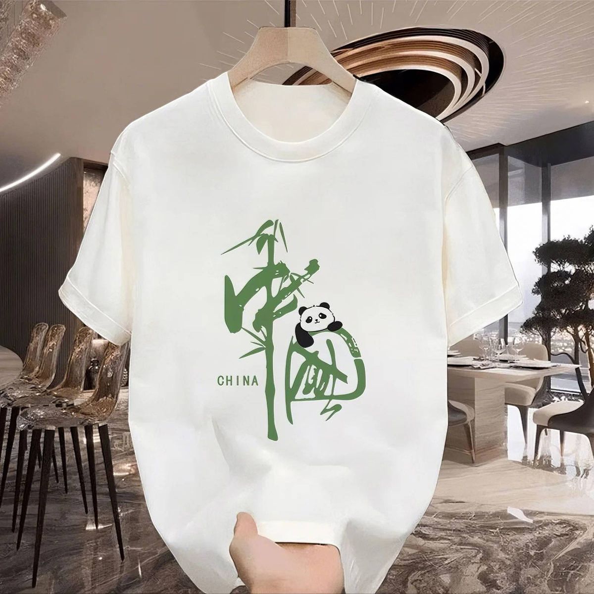 Casual Urban Fashion For Men & Women Panda Graphic Print T-Shirt Oversized Relaxed Fit 100% Cotton Unisex Streetwear_viptrois.com