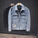 Men's Clothing Slim Fit Washed Workwear Jacket Long Sleeves Denim Japanese Streetwear Brand Pocket Retro Street Style Suit_viptrois.com