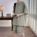 Men's Clothing Summer Waffle Knit Men's Sportswear Set Loose Fitting Short Sleeve Shirt And Shorts Plus Size Style Trendy Brand Clothes_viptrois.com
