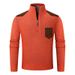 "Men's Fleece-Lined Half-Zip Knit Sweater – Breathable Thermal Pullover With Stand Collar"_viptrois.com