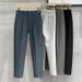Men's Clothing Men's Drapey Small Straight Trousers Summer Thin Ice Silk Casual Tapered Trousers Nine Point Trousers_viptrois.com