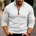 Cross-border New Autumn Winter Men's Casual Solid Color Long-sleeve European And American Half-zip Stand-up_viptrois.com
