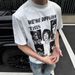 Men's Clothing Men's Summer Band Printed Portrait Retro Small Neck Short Sleeve Tee Shirt Cleanfit Trendy Top_viptrois.com