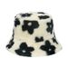 Autumn and winter new flowers Internet celebrity plush flower bucket hat women trend versatile warm_viptrois.com