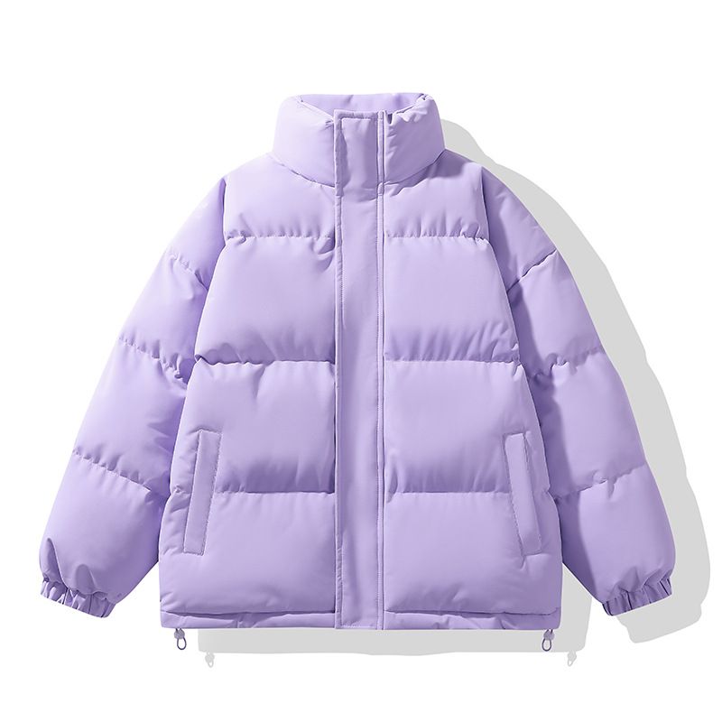 Men's Winter Thick Padded Jacket, Stand Collar Loose Fit Korean Style Trendy Unisex Casual Coat_viptrois.com