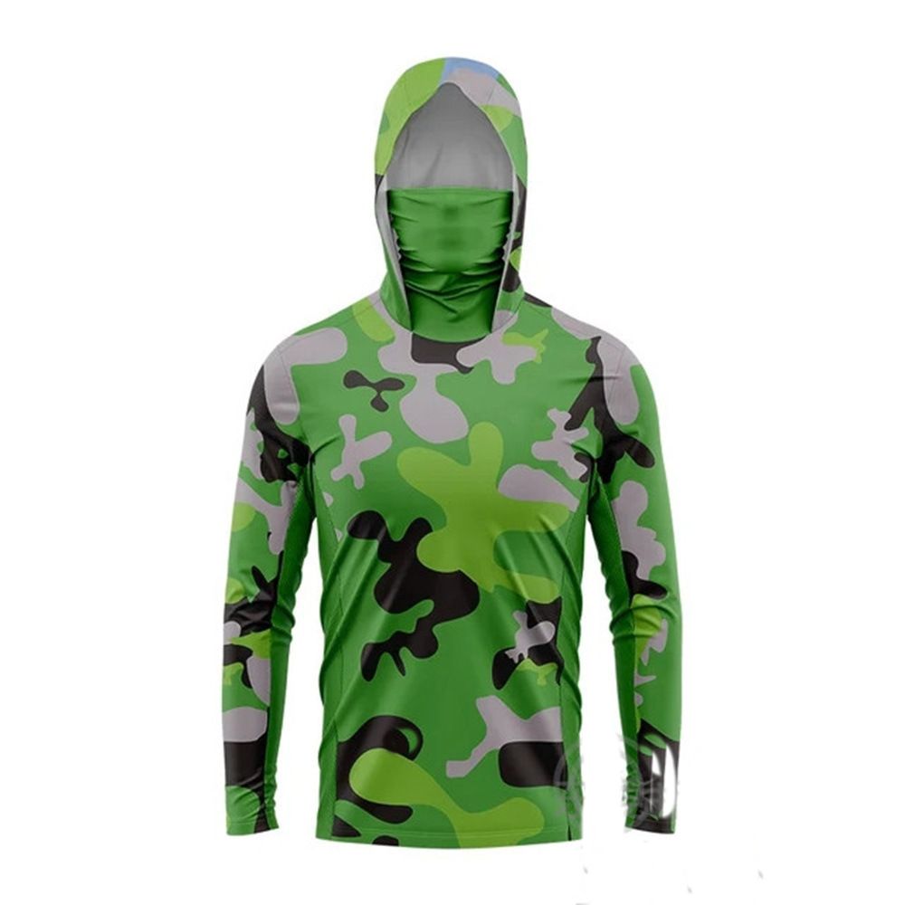 Men's Clothing New Outdoor Sports Sun Protection Upf 50+ Long Sleeve Fishing Suit Anti UV Mask Hooded Fishing Suit_viptrois.com
