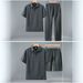Men's Style Polo Shirt Set Summer Thin Short Sleeve Breathable New Men's Clothing Hanfu_viptrois.com
