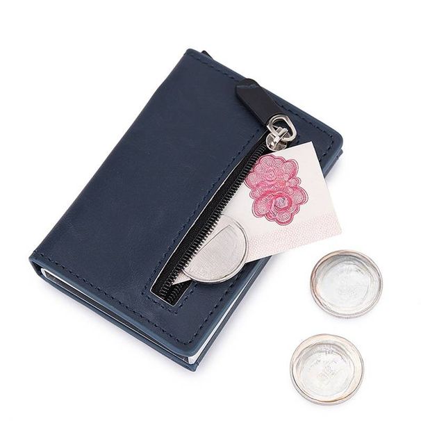 RFID Anti Theft Swipe Automatic Pop Up Card Holder Ultra Thin Credit Card Metal Card Holder Men's Multi Card Slot Wallet Carbon Fiber_viptrois.com