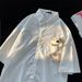 Bear Doll Short Sleeved Shirt For Men And Women In Summer Korean Style Loose Trendy Cleanfit Casual Couple Shirt_viptrois.com