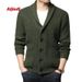 Pulse Solid Color Single-Breasted Cardigan Knitted Sweater Men's European And American Style New 2023 Pocket Long Sleeve Side_viptrois.com