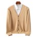 "Men's Oversized V-Neck Knit Cardigan – Autumn & Winter Layering (Big Red To XXXL, Relaxed Fit)"_viptrois.com