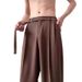 Men's Clothing Ice Silk Trousers Thin Shorts Straight Wide Leg Casual Long Trousers_viptrois.com