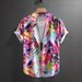 Men's 3D Print Short Sleeve Hawaiian Shirt - Breathable Stretch Fabric Resort Casual Shirt With Relaxed Fit_viptrois.com