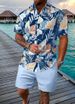Men's Clothing Summer Shirt Casual Loose Short Sleeved Shorts Beach Suit 3D Printing_viptrois.com