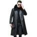 Men's Clothing Men's Faux Leather Long Coat With Detachable Fur Collar, Winter Warm Fleece Lined Jacket For Casual Outwear_viptrois.com
